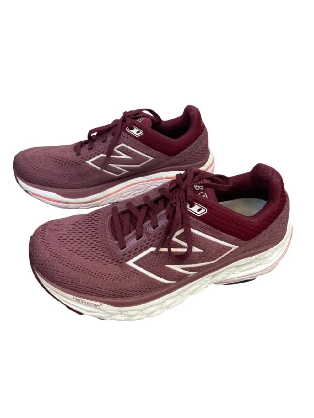 New Balance Fresh Foam X 860 Women's 9W Burgundy White Running Shoes Mesh